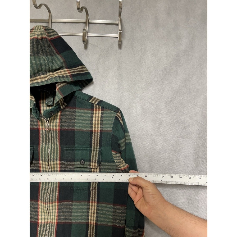 Ralph Lauren Jacket Women Petite S Flannel Plaid Twill Hood Coat Chore Workwear - Picture 3 of 8